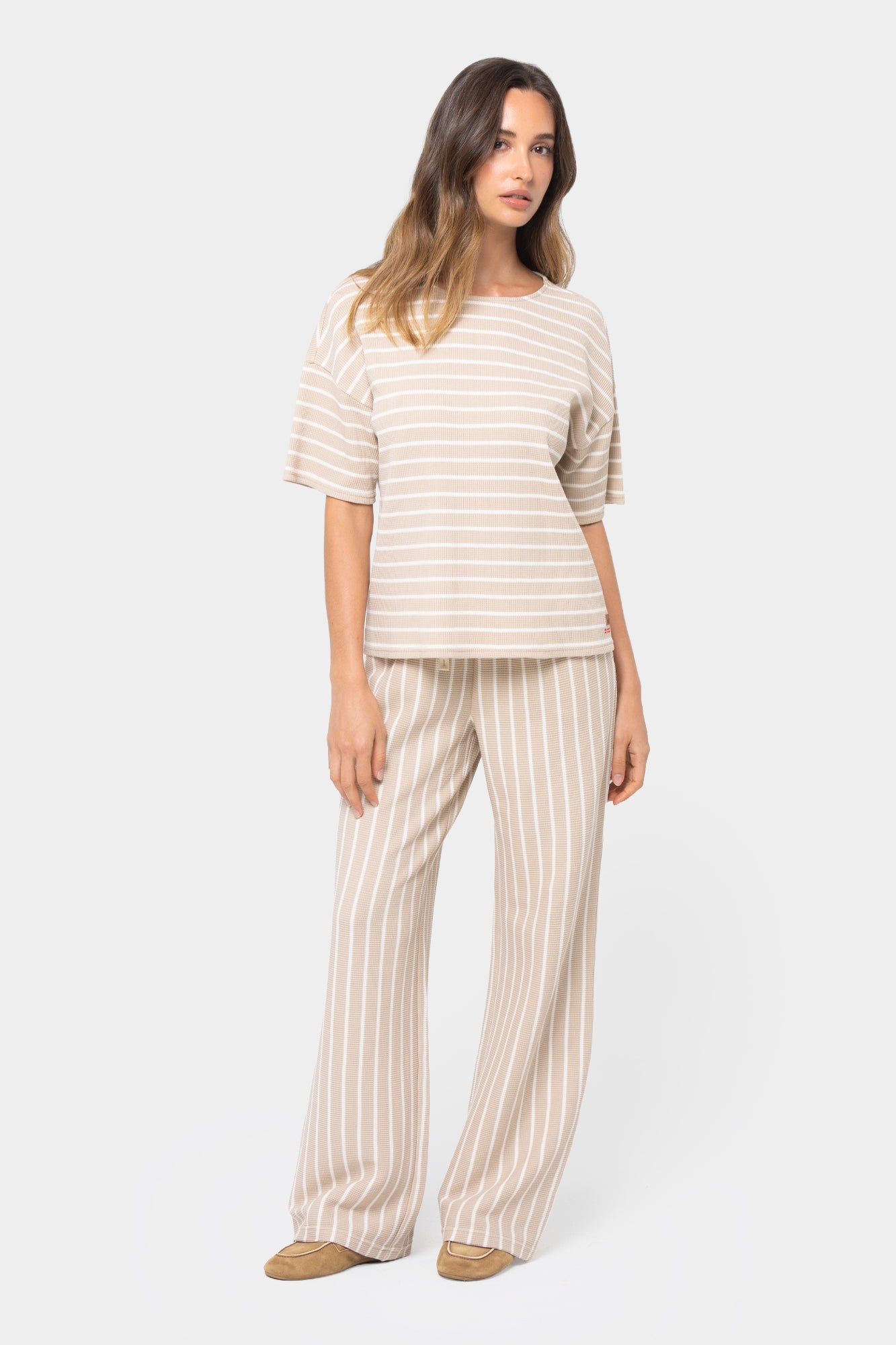 Textured Knit Top and Pant Set