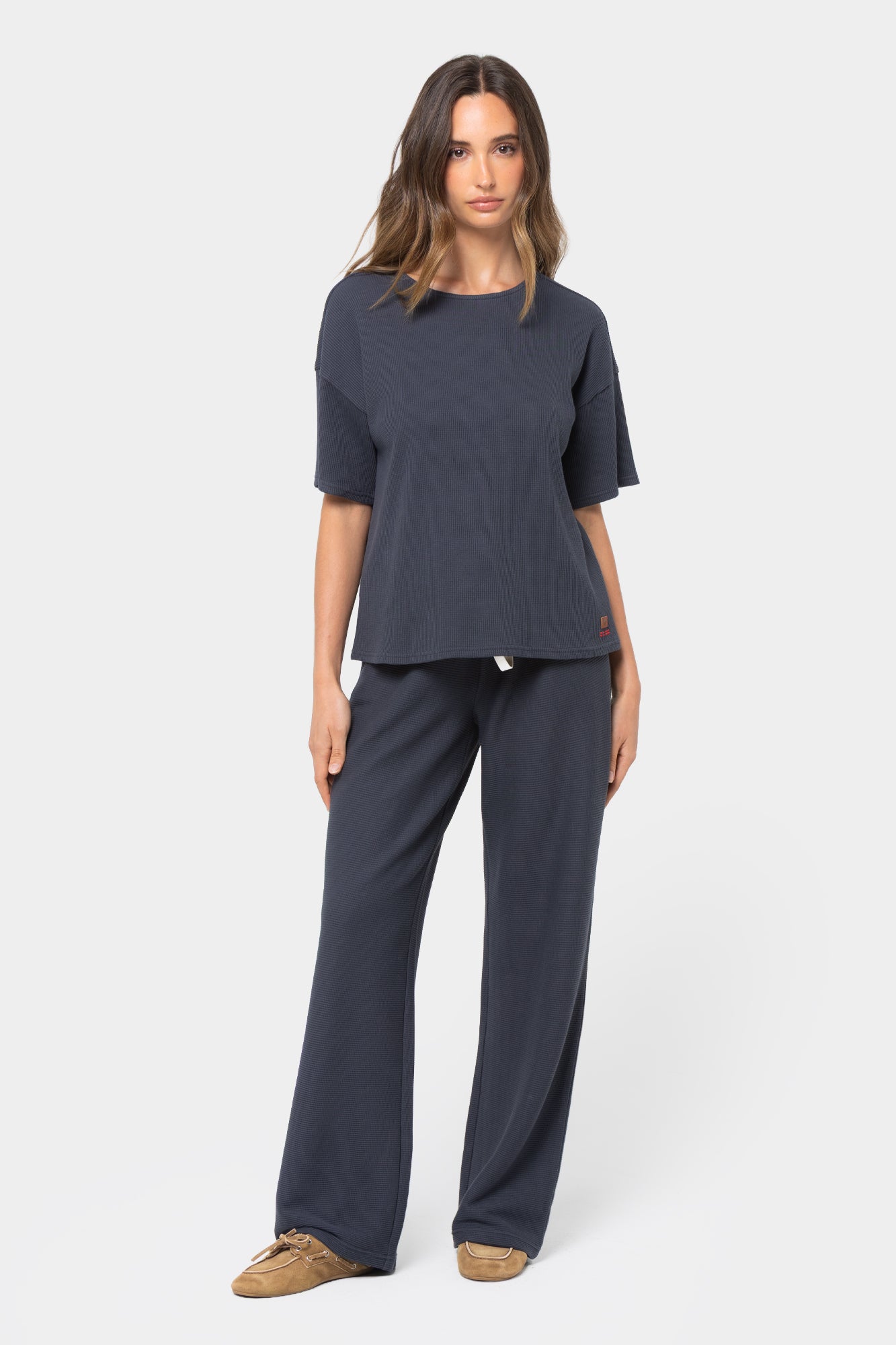 Textured Knit Top and Pant Set