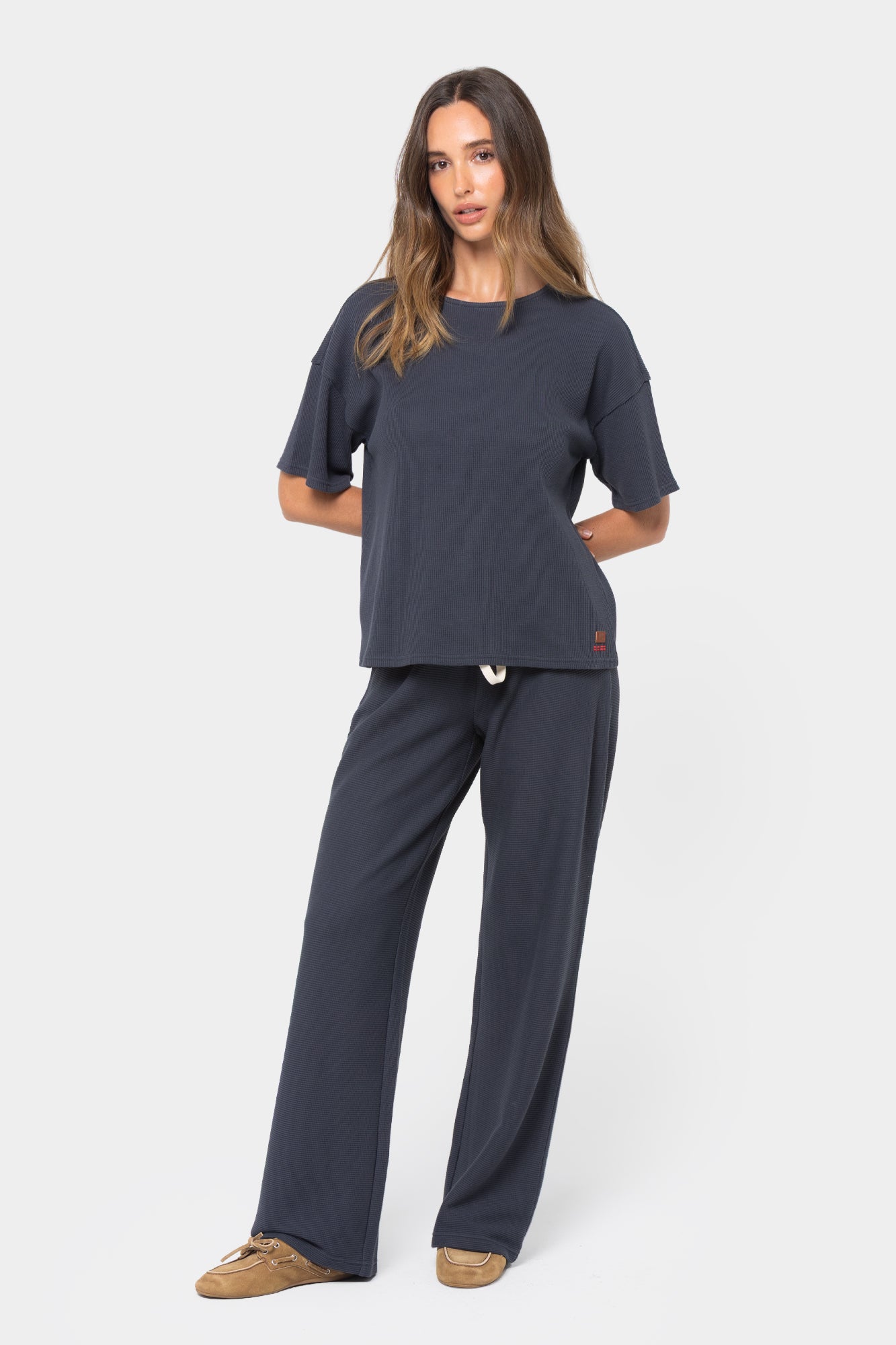 Textured Knit Top and Pant Set