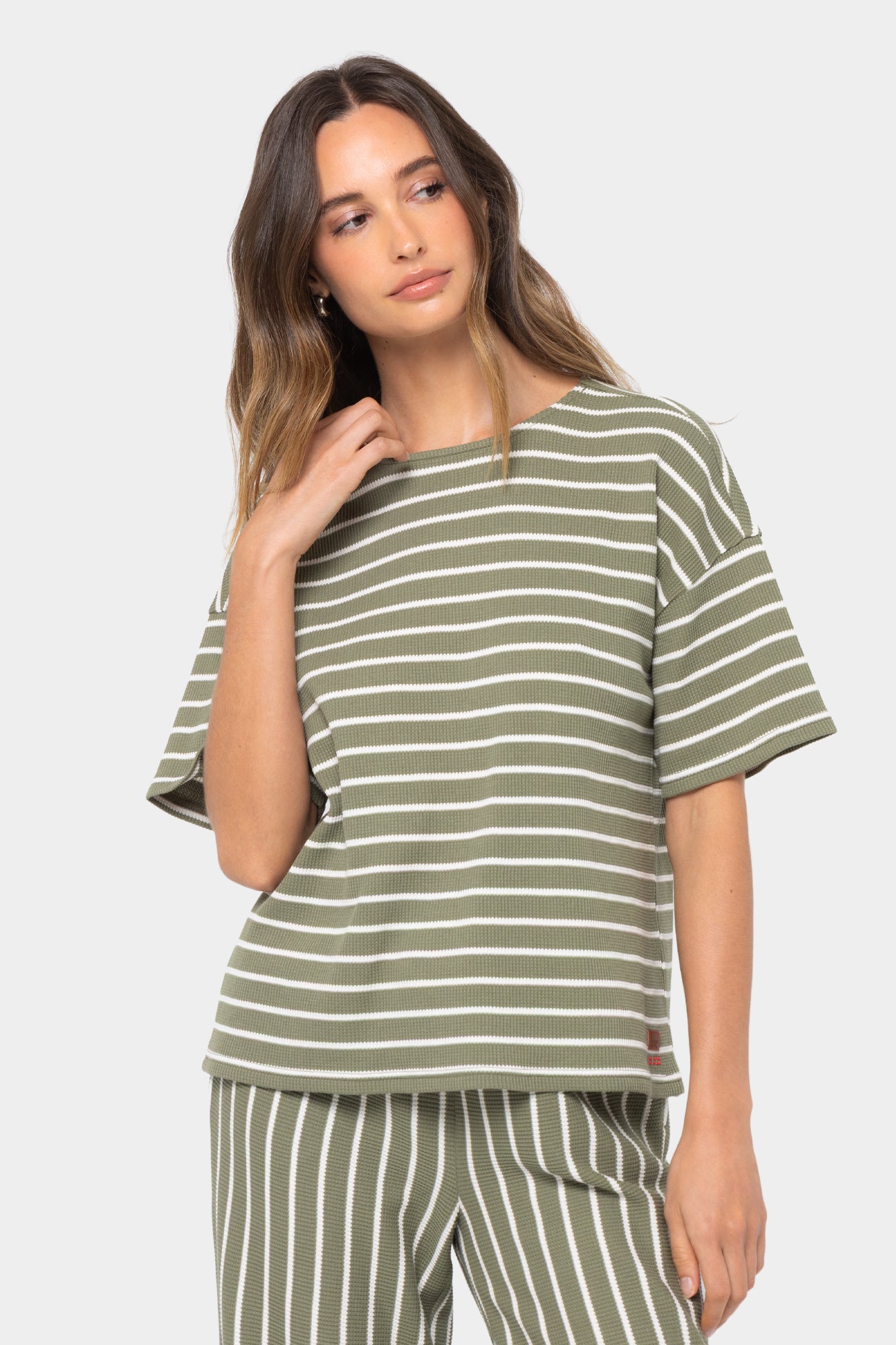 Textured Knit Top and Pant Set