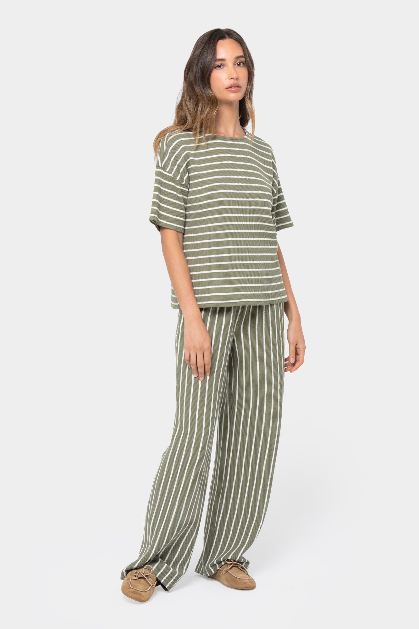 Textured Knit Top and Pant Set