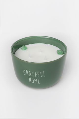 Set of 3 Frosted Glass Candles with Bamboo Lid