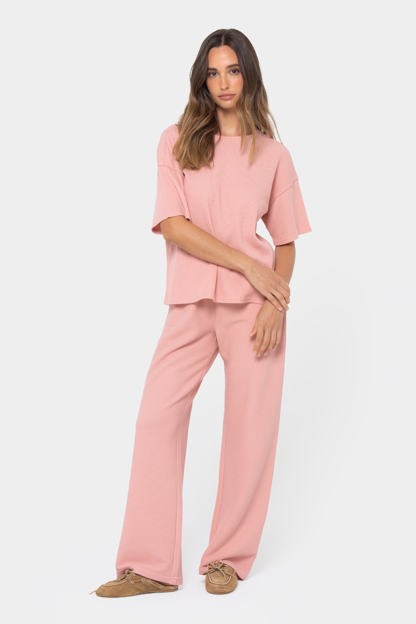 Textured Knit Top and Pant Set