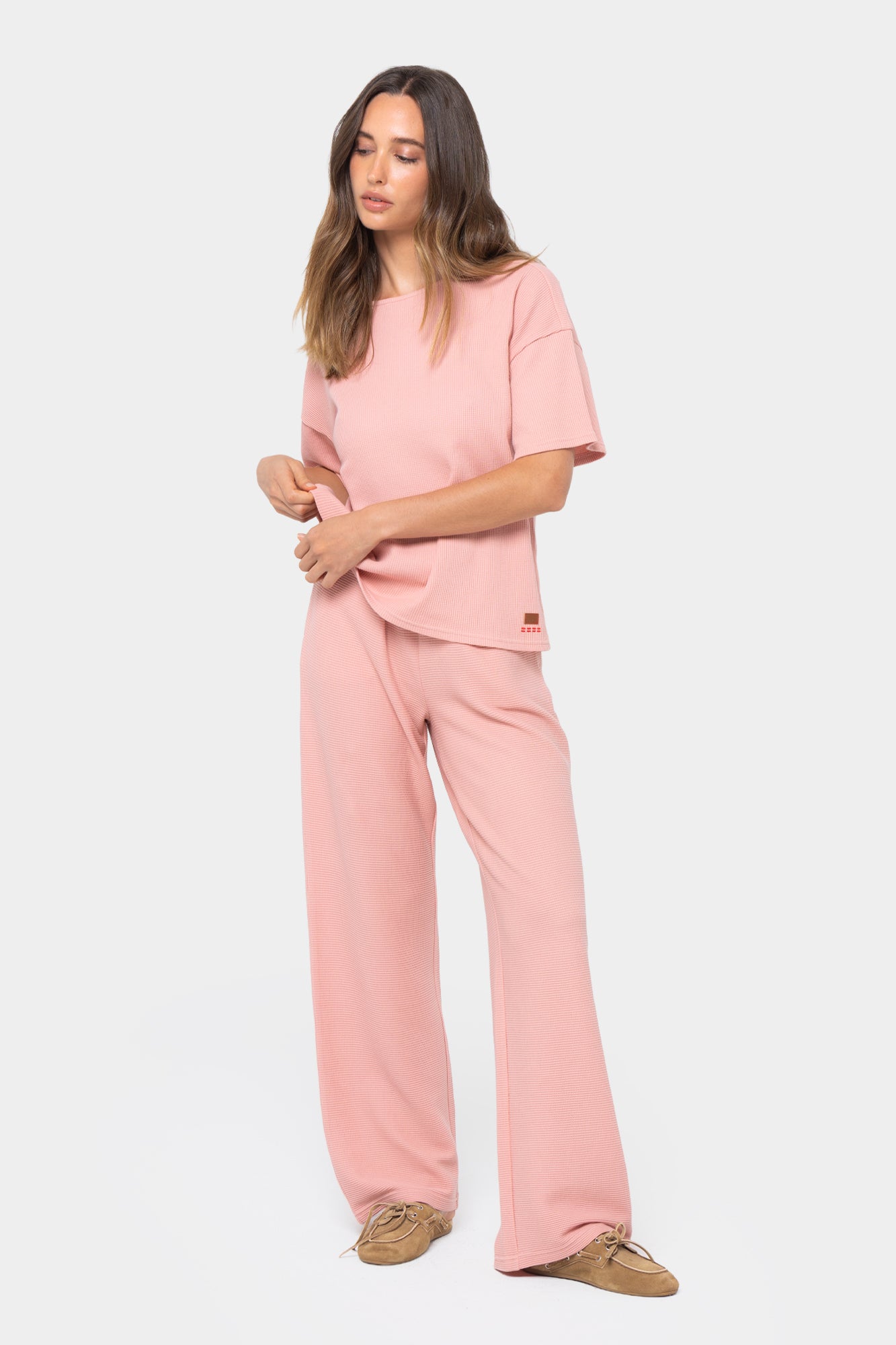 Textured Knit Top and Pant Set