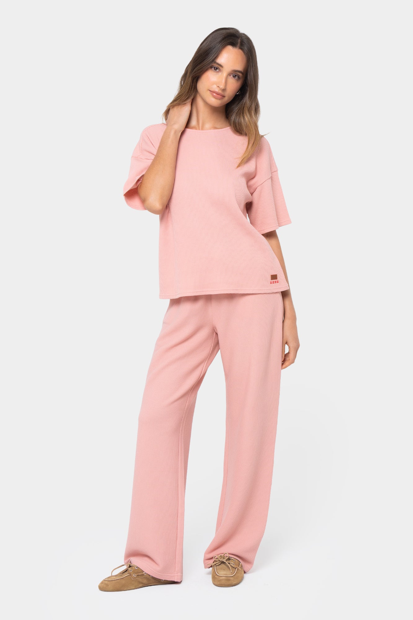 Textured Knit Top and Pant Set