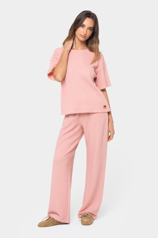 Textured Knit Top and Pant Set