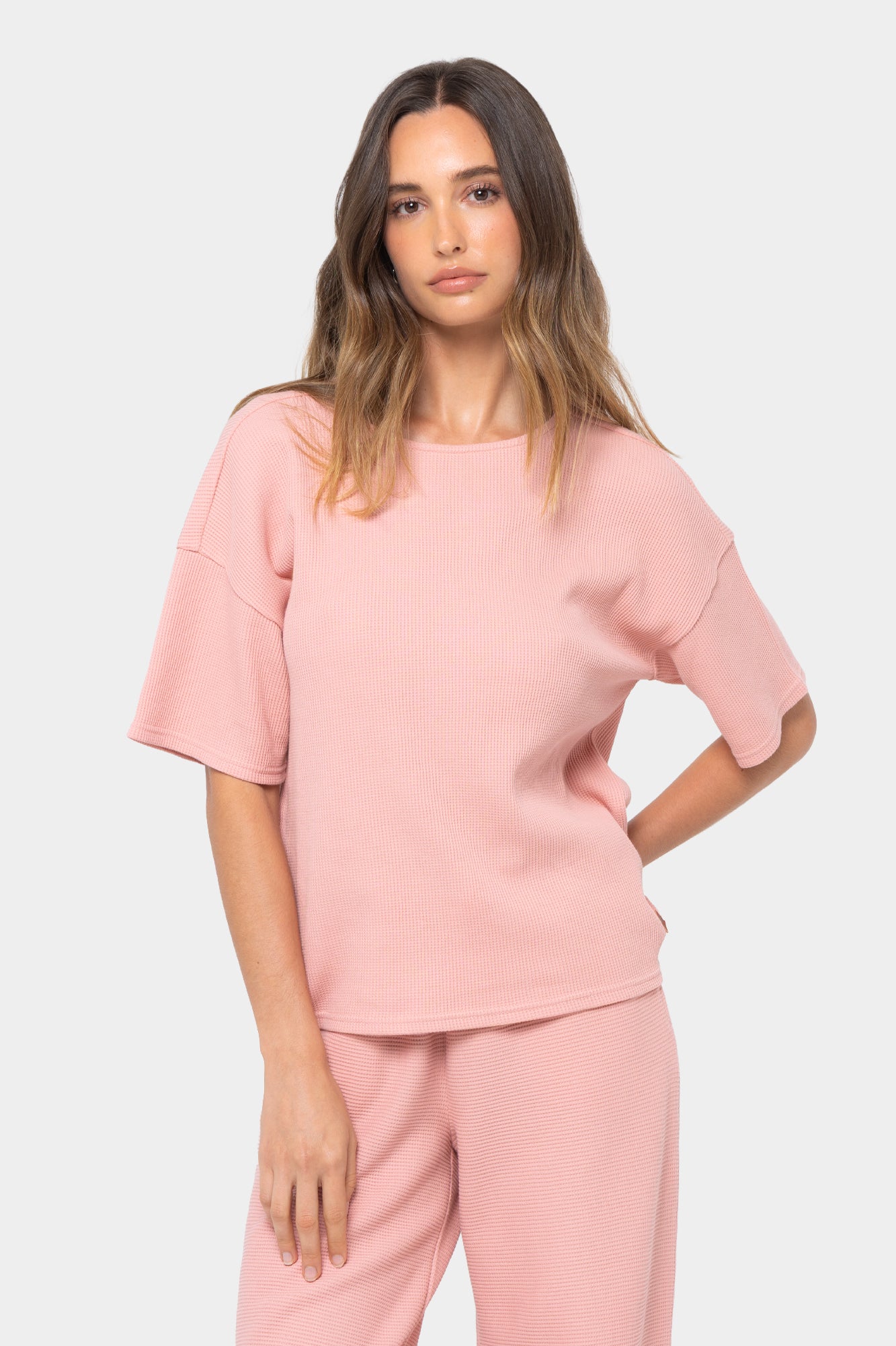Textured Knit Top and Pant Set