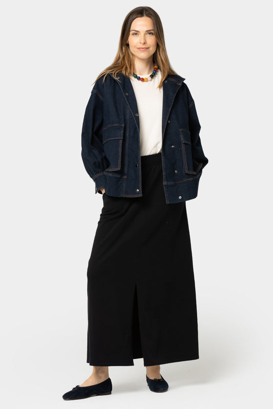 Pull On Skirt with Center Front Vent