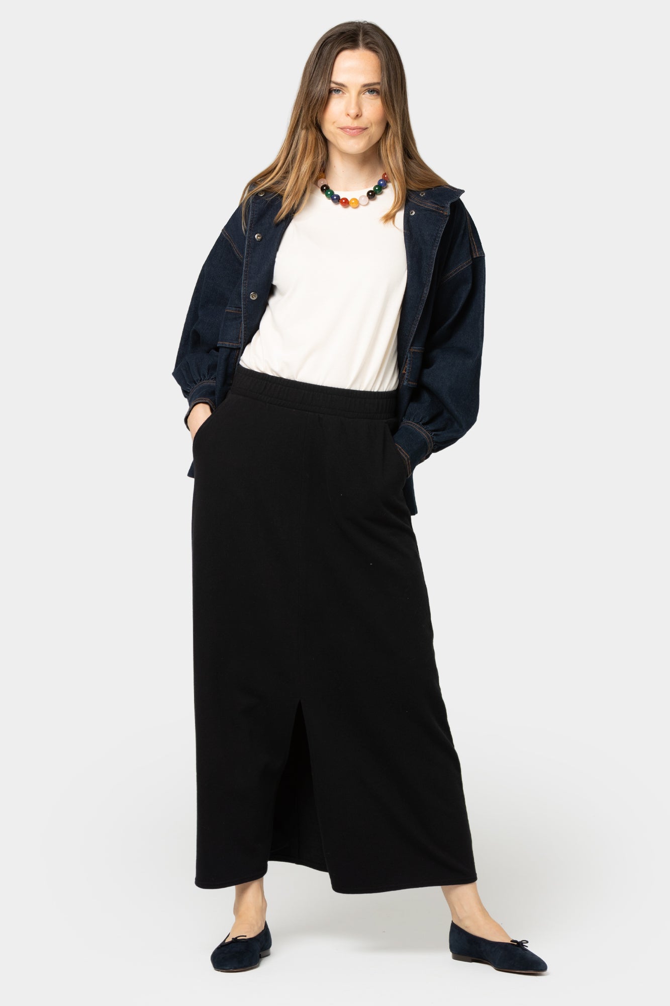 Pull On Skirt with Center Front Vent