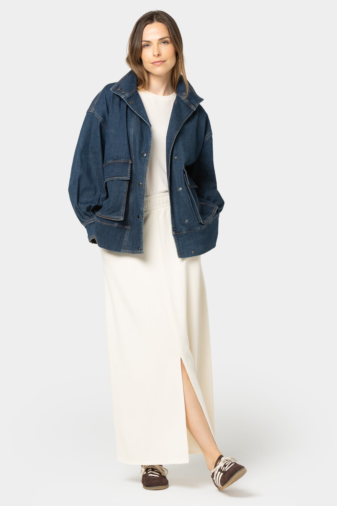 Pull On Skirt with Center Front Vent