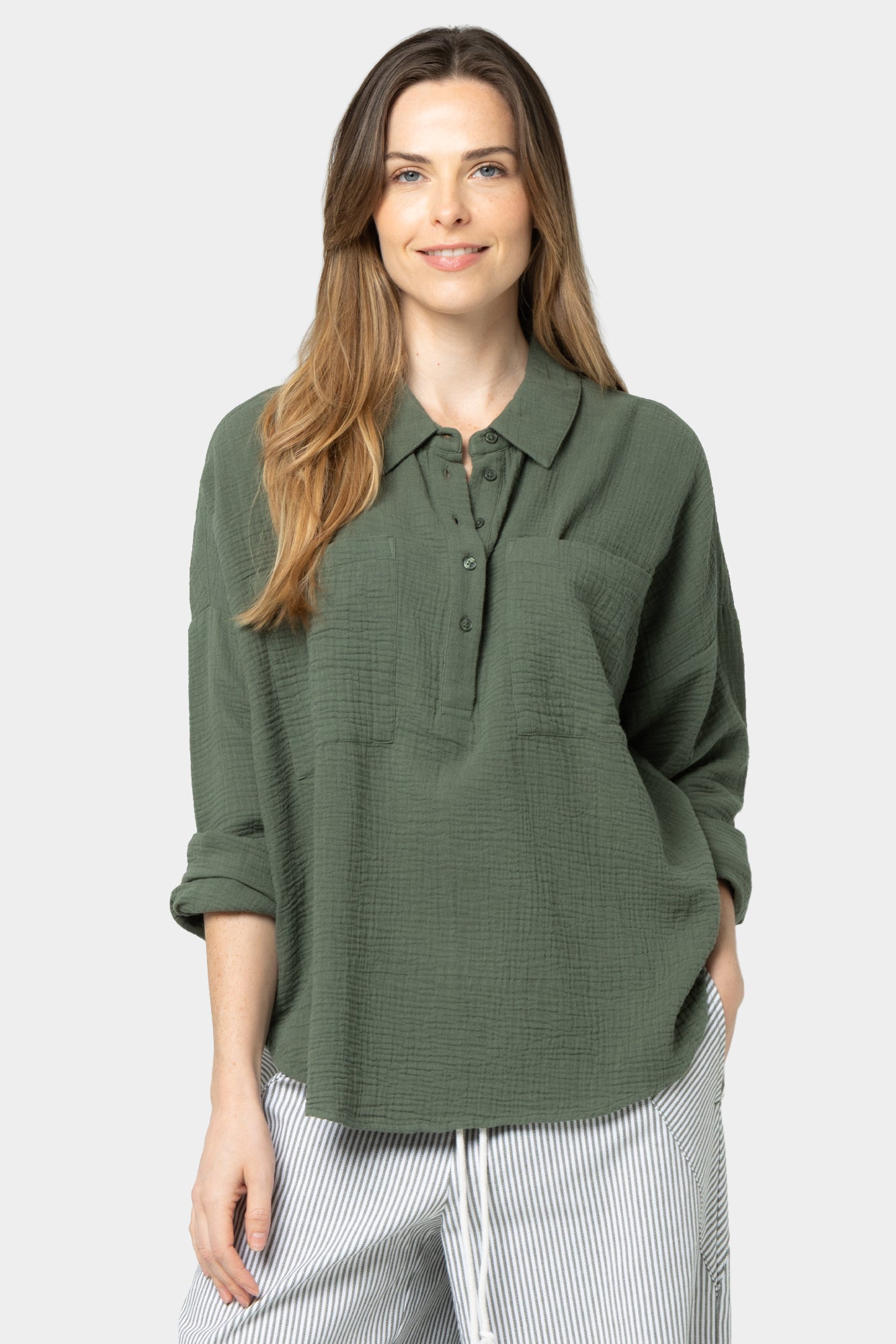 Boheme Twist Front Collared Top