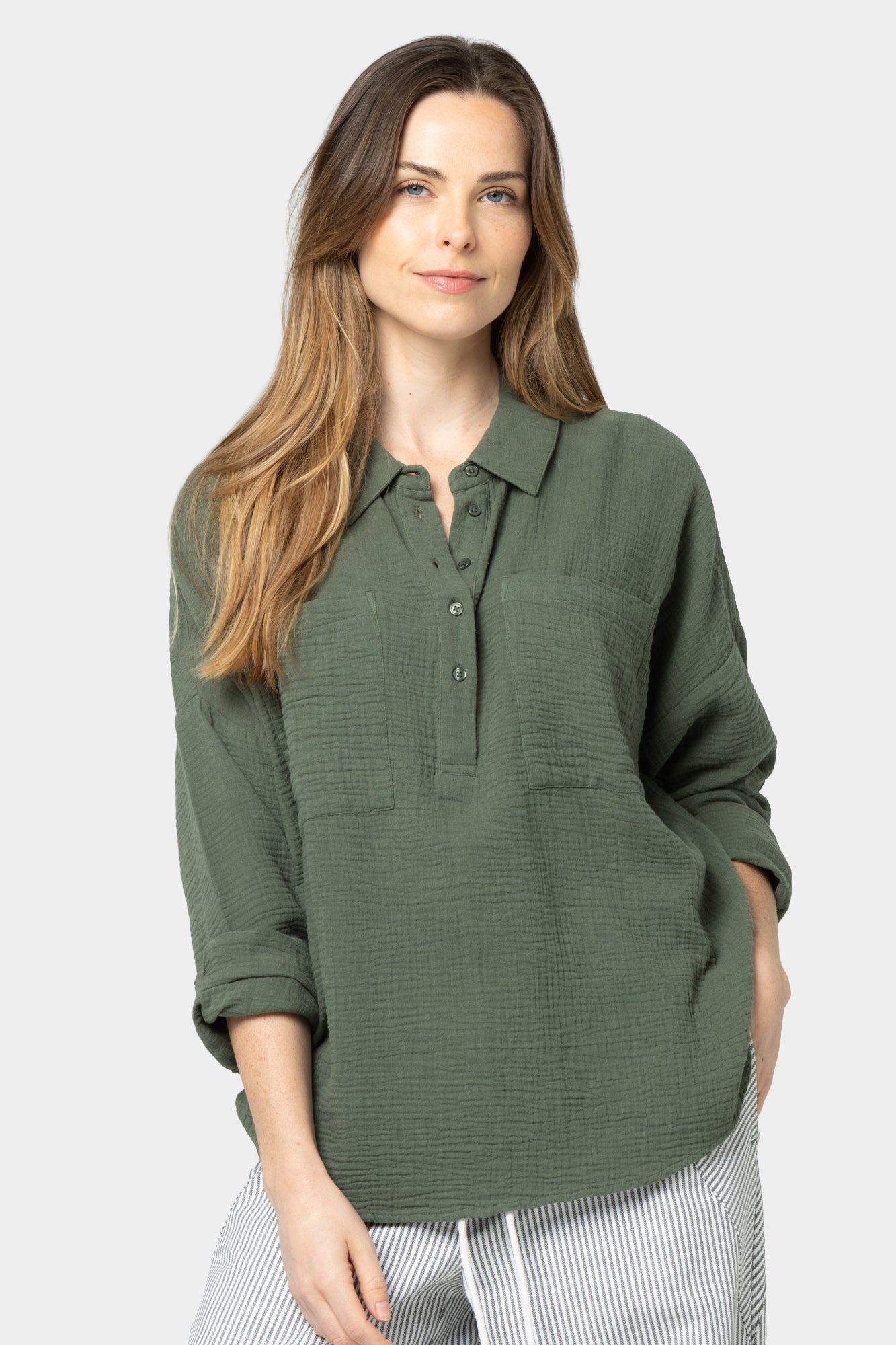 Boheme Twist Front Collared Top