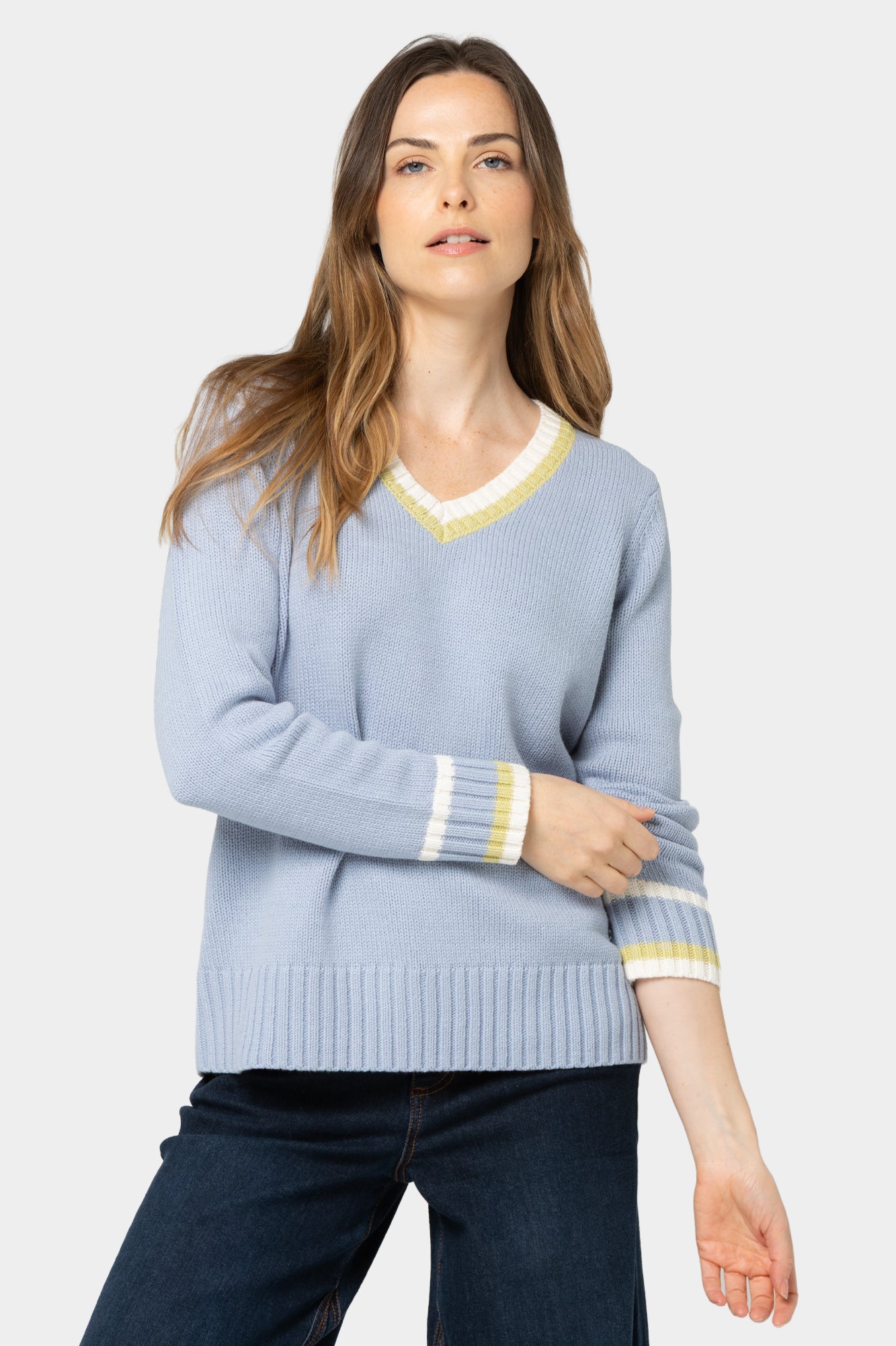 V-Neck Tipped Sweater