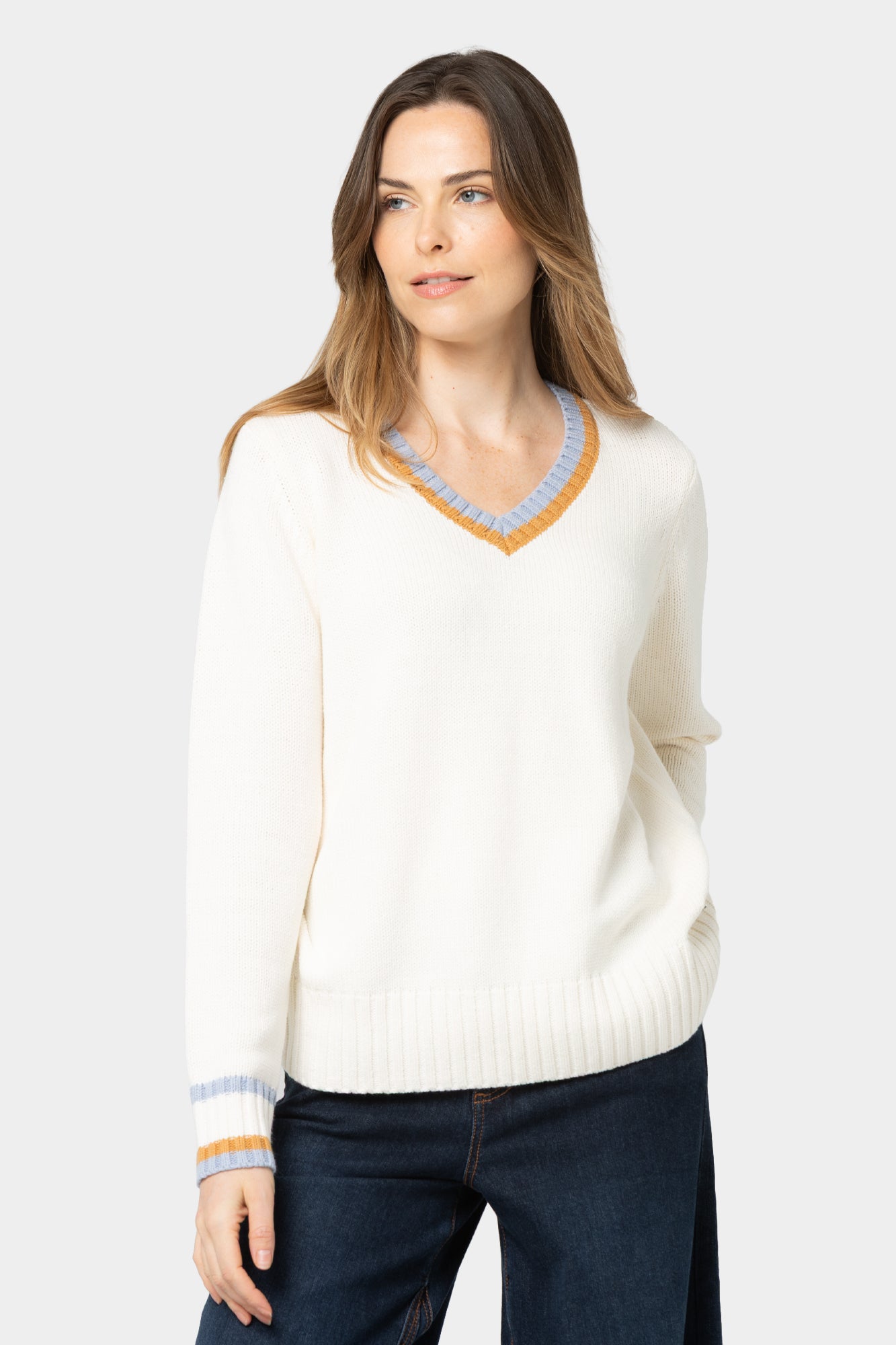 V-Neck Tipped Sweater