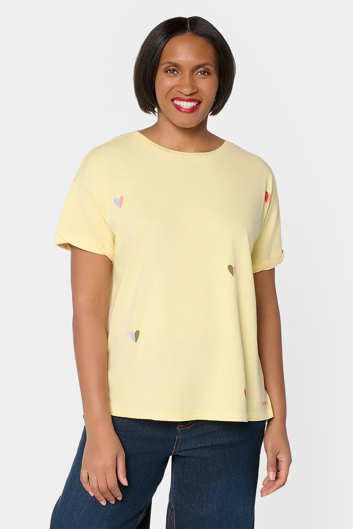 Printed Motif Crew Neck Tee Shirt