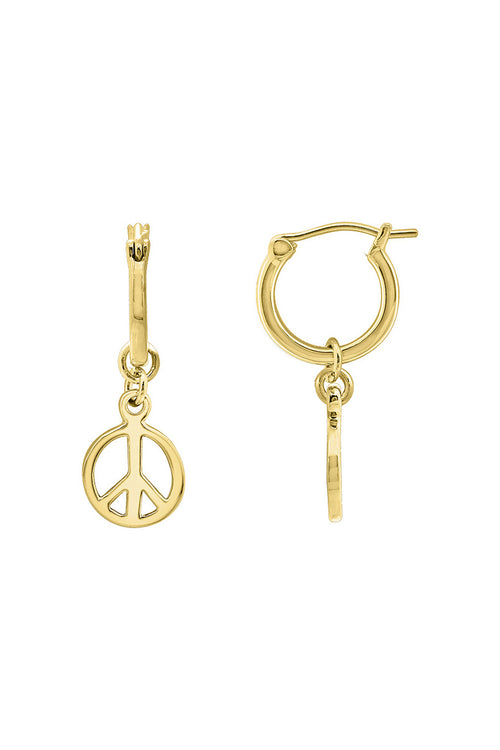 Peace Dangle Hoop Earrings