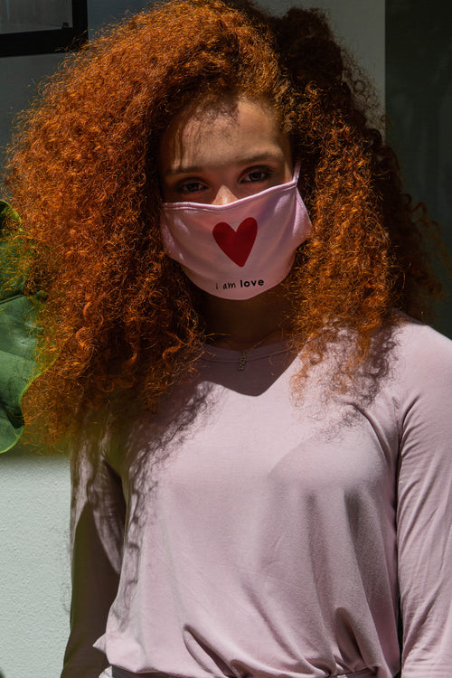pink heart - protective mask