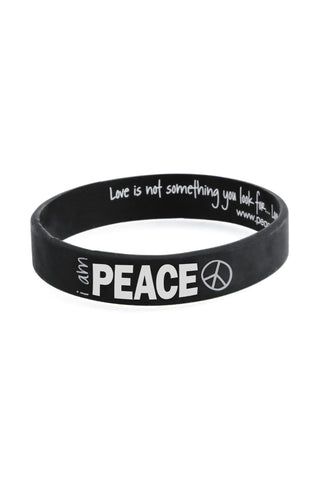10 Pack - I am Peace Thick Silicone Bracelet