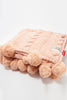 Plush Cable Knit Throw with Pom-Poms