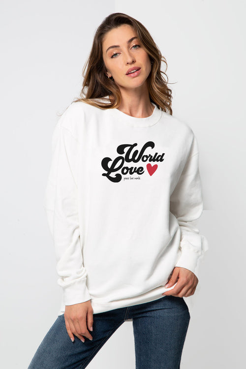 world love crew neck sweatshirt