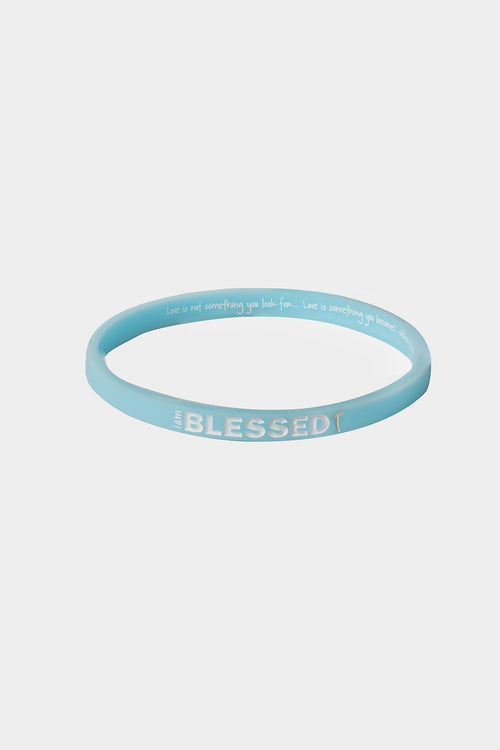 i am blessed blue thin silicone bracelet