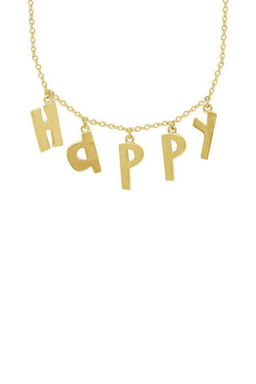 Happy Initial Dangle Necklace