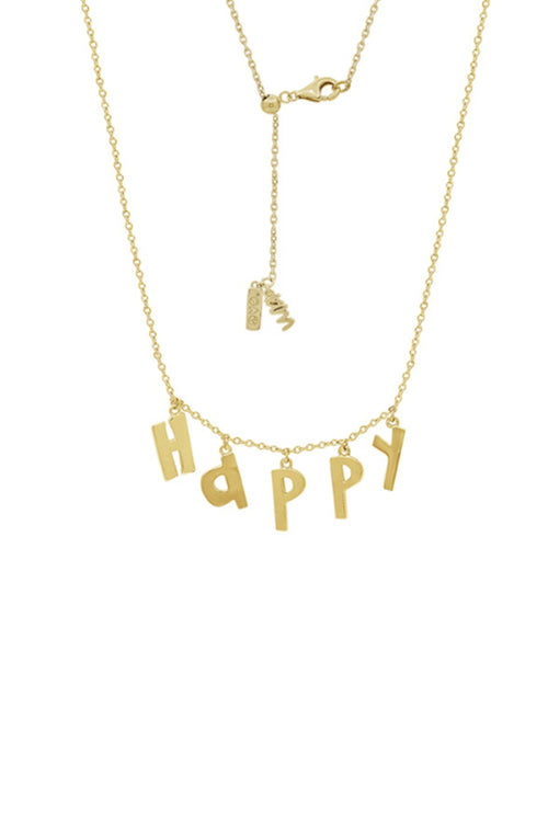 happy initial dangle necklace