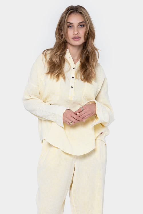 Washed Gauze Pullover Blouse